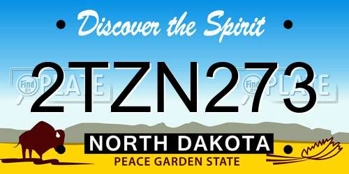 2TZN273 North Dakota License Plate