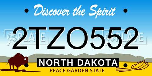 2TZO552 North Dakota License Plate