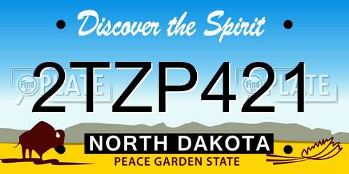 2TZP421 North Dakota License Plate