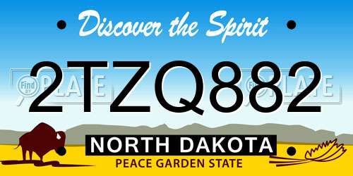 2TZQ882 North Dakota License Plate