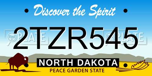 2TZR545 North Dakota License Plate