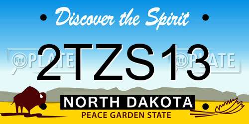 2TZS13 North Dakota License Plate