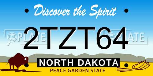 2TZT64 North Dakota License Plate