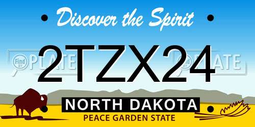 2TZX24 North Dakota License Plate