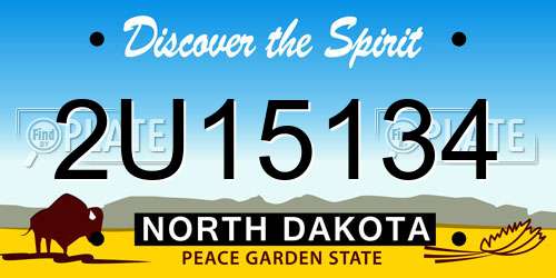 2U15134 North Dakota License Plate