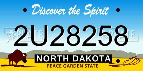 2U28258 North Dakota License Plate