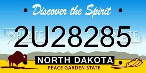 2U28285 North Dakota License Plate