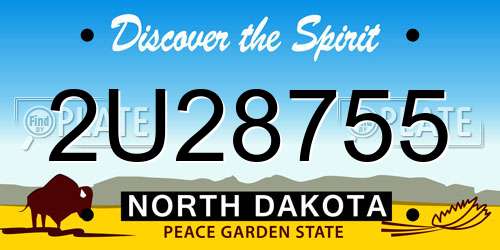 2U28755 North Dakota License Plate