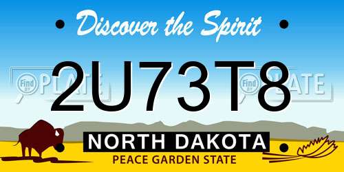 2U73T8 North Dakota License Plate