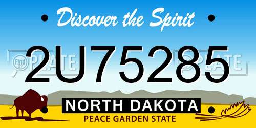 2U75285 North Dakota License Plate
