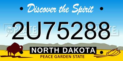 2U75288 North Dakota License Plate