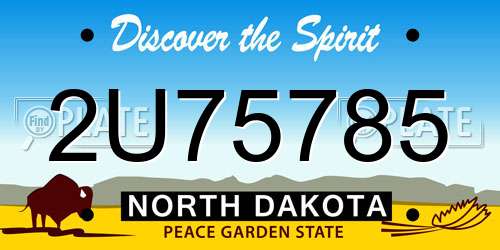 2U75785 North Dakota License Plate