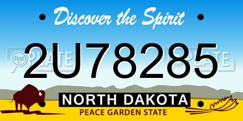 2U78285 North Dakota License Plate