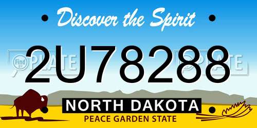 2U78288 North Dakota License Plate