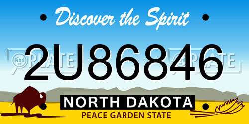 2U86846 North Dakota License Plate