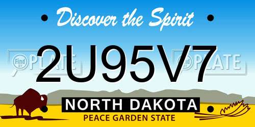 2U95V7 North Dakota License Plate