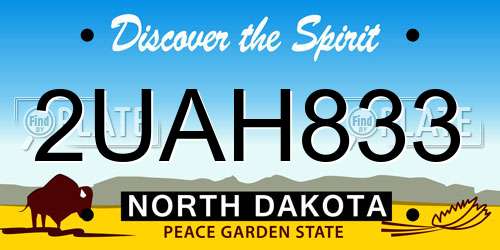 2UAH833 North Dakota License Plate