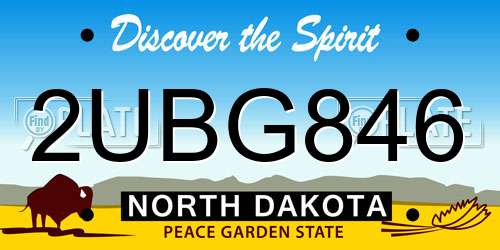 2UBG846 North Dakota License Plate