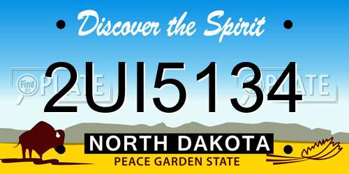 2UI5134 North Dakota License Plate