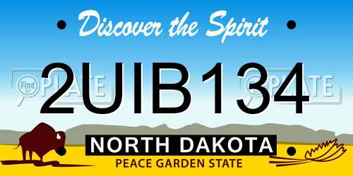 2UIB134 North Dakota License Plate