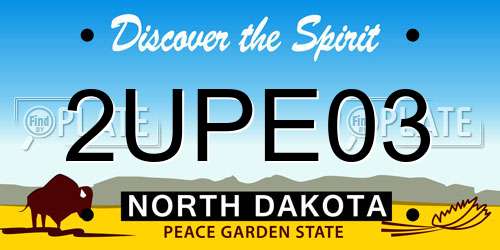2UPE03 North Dakota License Plate
