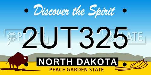 2UT325 North Dakota License Plate