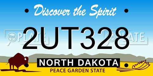 2UT328 North Dakota License Plate