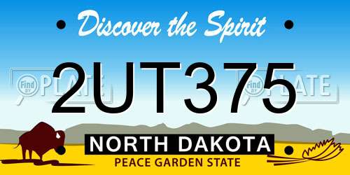 2UT375 North Dakota License Plate