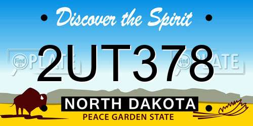 2UT378 North Dakota License Plate