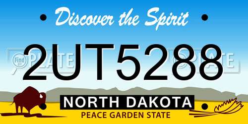 2UT5288 North Dakota License Plate