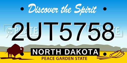 2UT5758 North Dakota License Plate