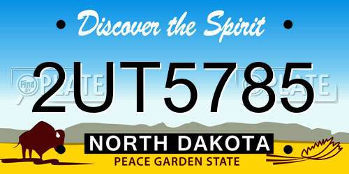 2UT5785 North Dakota License Plate