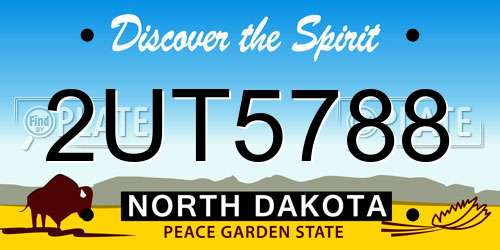 2UT5788 North Dakota License Plate