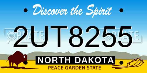 2UT8255 North Dakota License Plate