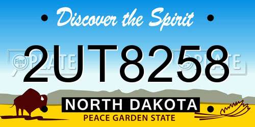 2UT8258 North Dakota License Plate