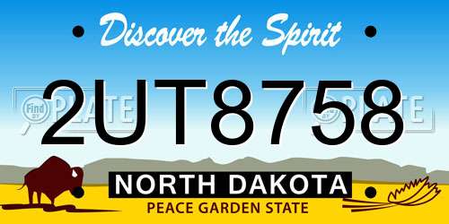 2UT8758 North Dakota License Plate