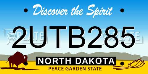 2UTB285 North Dakota License Plate