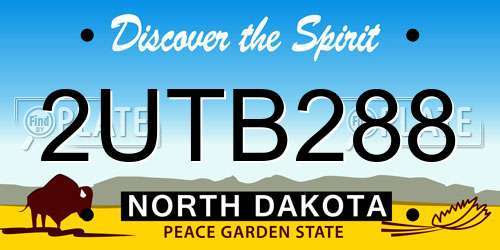 2UTB288 North Dakota License Plate