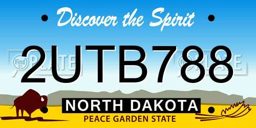 2UTB788 North Dakota License Plate