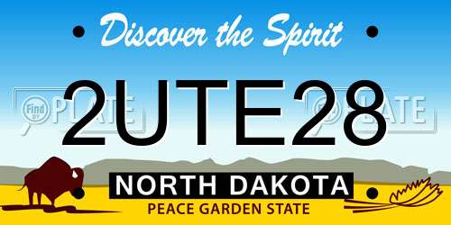 2UTE28 North Dakota License Plate