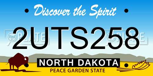 2UTS258 North Dakota License Plate