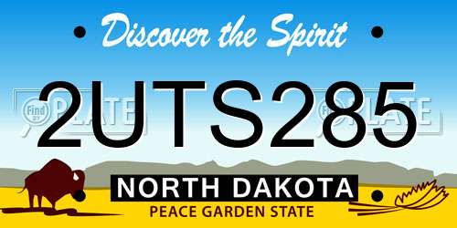 2UTS285 North Dakota License Plate