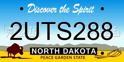 2UTS288 North Dakota License Plate