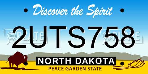 2UTS758 North Dakota License Plate