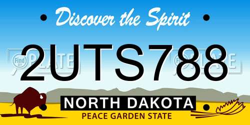2UTS788 North Dakota License Plate