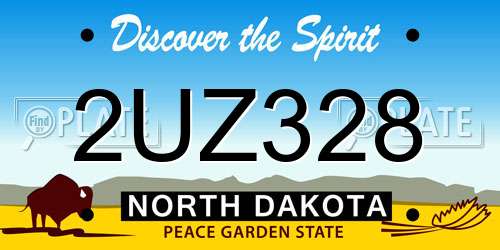 2UZ328 North Dakota License Plate