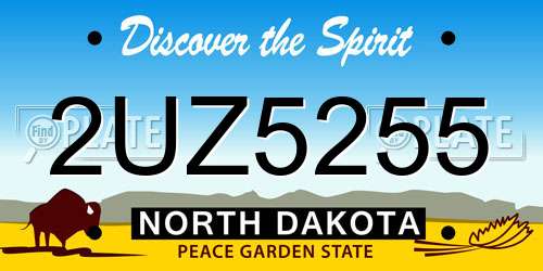2UZ5255 North Dakota License Plate