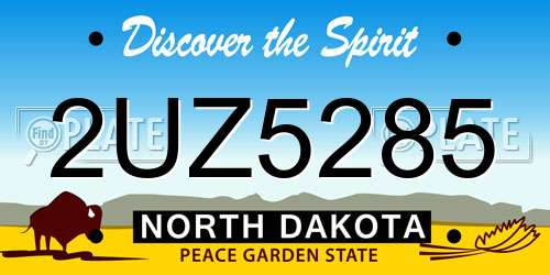 2UZ5285 North Dakota License Plate