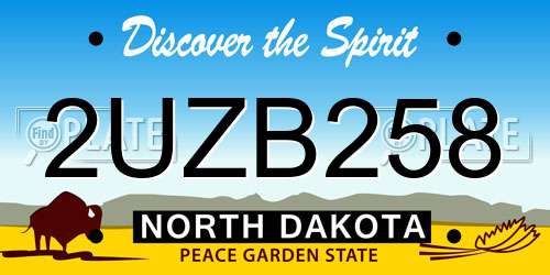 2UZB258 North Dakota License Plate
