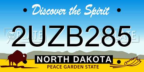2UZB285 North Dakota License Plate